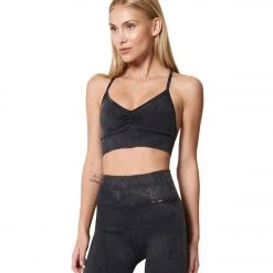 NUX Paloma Mineral Wash Yoga Sports Bra Black Wash CLOTHING