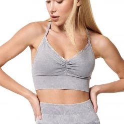 CLOTHING NUX Paloma Mineral Wash Yoga Sports Bra Stone Wash