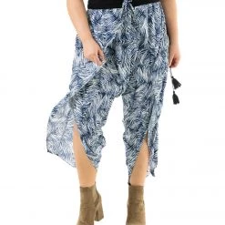 CLOTHING Buddha Pants Flap Harem Pants Blue Zebra