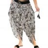 Buddha Pants Flap Harem Pants Brown Zebra