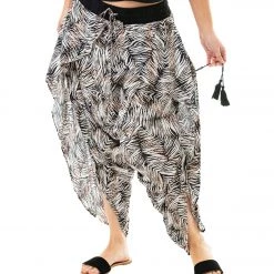 Buddha Pants Flap Harem Pants Brown Zebra