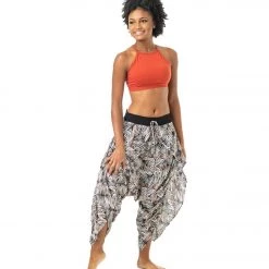 Buddha Pants Flap Harem Pants Brown Zebra