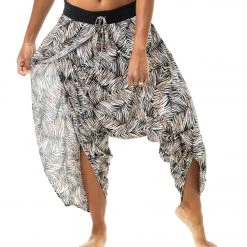 Buddha Pants Flap Harem Pants Brown Zebra