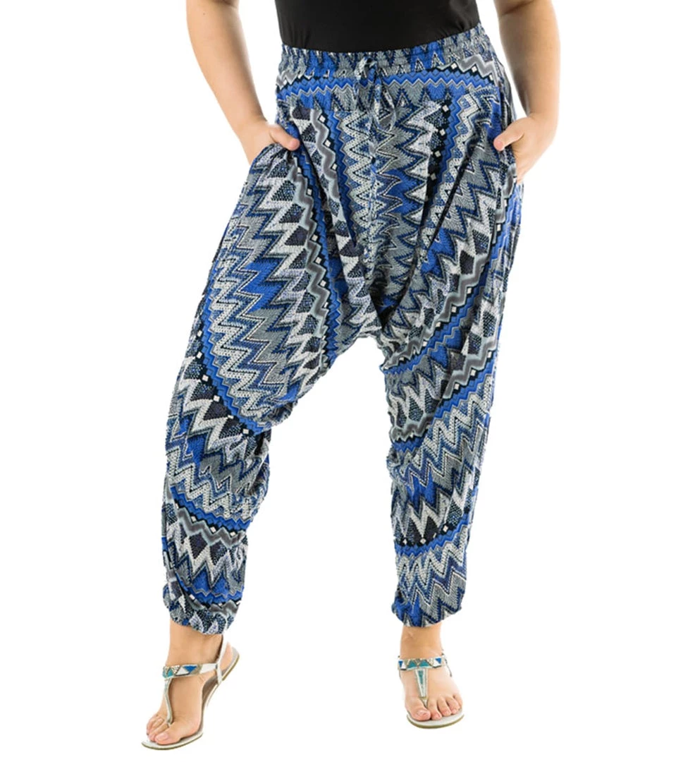 Buddha Pants Zag Harem Pants Blue Zags CLOTHING 7 Buddha Pants Zag Harem Pants Blue Zags CLOTHING