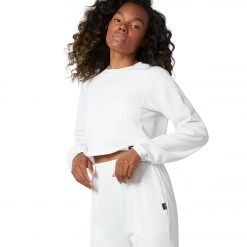 CLOTHING NUX Don't Stop Organic Crop Pullover White