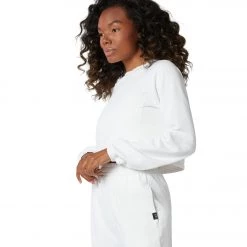 CLOTHING NUX Don't Stop Organic Crop Pullover White 9 CLOTHING NUX Don't Stop Organic Crop Pullover White