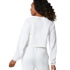 CLOTHING NUX Don't Stop Organic Crop Pullover White 10 CLOTHING NUX Don't Stop Organic Crop Pullover White