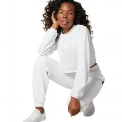 CLOTHING NUX Don't Stop Organic Crop Pullover White 11 CLOTHING NUX Don't Stop Organic Crop Pullover White