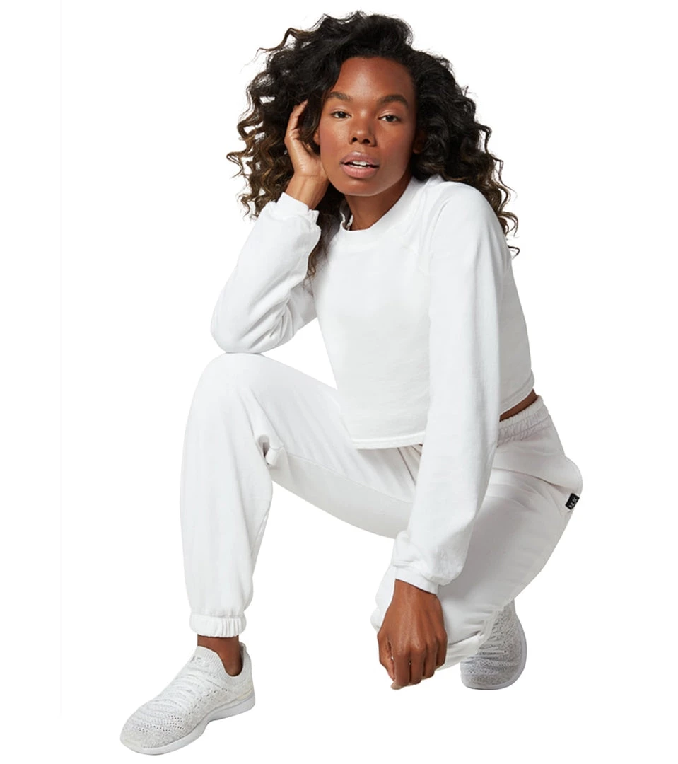 CLOTHING NUX Don't Stop Organic Crop Pullover White 6 CLOTHING NUX Don't Stop Organic Crop Pullover White