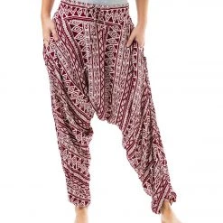 Buddha Pants Tribal Harem Pants Red Tribal CLOTHING