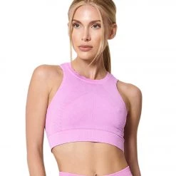 NEW ARRIVALS NUX One By One Seamless Yoga Crop Top Knockout Pink