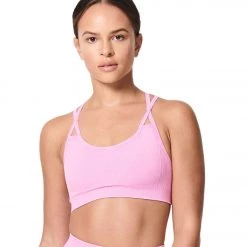NUX Levitate Seamless Mineral Wash Yoga Sports Bra Knockout Pink