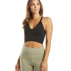 Free People Movement Good Karma Crop Yoga Top Black
