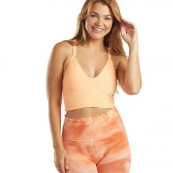 NEW ARRIVALS Free People Movement Good Karma Crop Yoga Top Peach