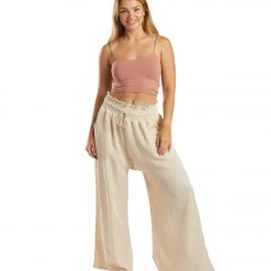 Free People Seamless Skinny Strap Crop Top Iced Chai CLOTHING