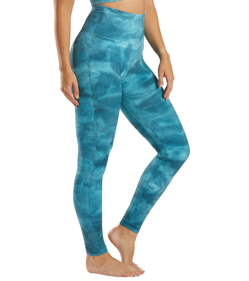 Free People Good Karma Tie Dye Yoga Leggings Blue Peacock CLOTHING 7 Free People Good Karma Tie Dye Yoga Leggings Blue Peacock CLOTHING