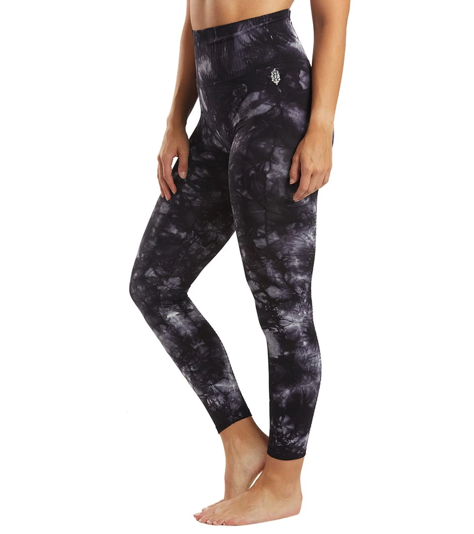 Free People Good Karma Tie Dye Yoga Leggings Black CLOTHING 4 Free People Good Karma Tie Dye Yoga Leggings Black CLOTHING