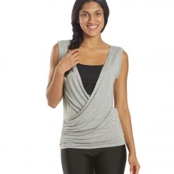 CLOTHING Electric Yoga Wrap Tank Heather