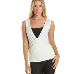 CLOTHING Electric Yoga Wrap Tank White
