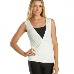 CLOTHING Electric Yoga Wrap Tank White 10 CLOTHING Electric Yoga Wrap Tank White