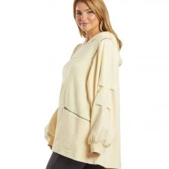 Free People Close Call Zip Hoodie Brushed Sail CLOTHING