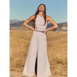 CLOTHING Free People Blissed Out Wide Leg Pants Dew Berry