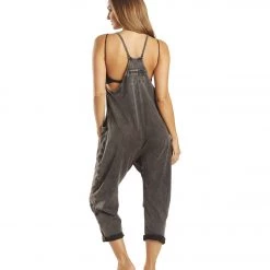Free People Hot Shot Onesie Black