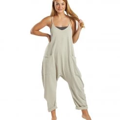 NEW ARRIVALS Free People Hot Shot Onesie Green Smoke