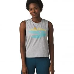 CLOTHING PrAna Organic Graphic Sleeveless Heather Grey