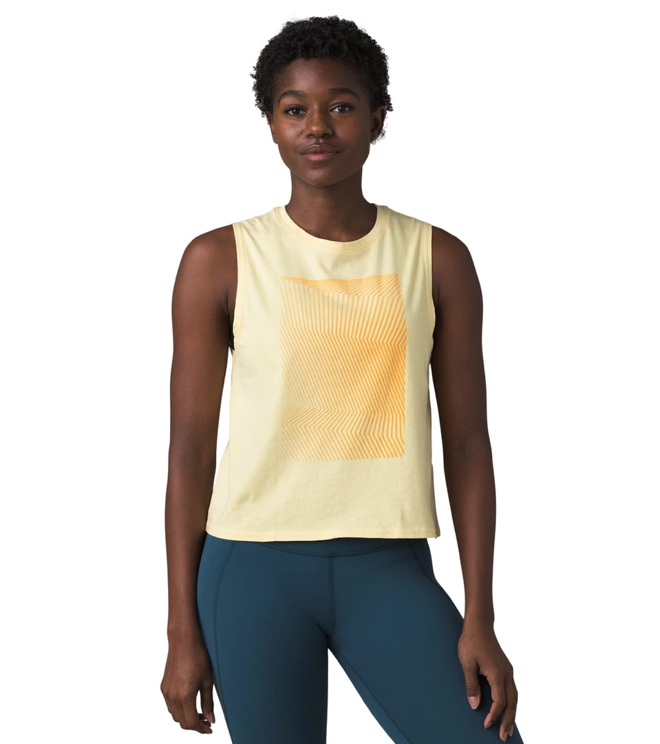 PrAna Organic Graphic Sleeveless Sunlight Linework 7 PrAna Organic Graphic Sleeveless Sunlight Linework
