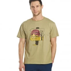 Yak & Yeti Men's T Shirt Be Free Be Kind Beige
