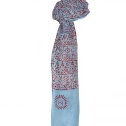 Yak & Yeti Mantra Om Printed Rayon Scarves Sky