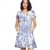 Yak & Yeti Dress Tie Dye Textured Fabric With Pockets