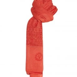 Yak & Yeti Mantra Om Printed Rayon Scarves Red ACCESSORIES