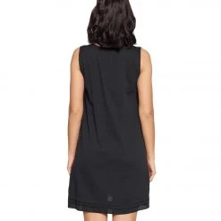 Yak & Yeti Dress Handstitched Details Layered Hem Black 9 Yak & Yeti Dress Handstitched Details Layered Hem Black