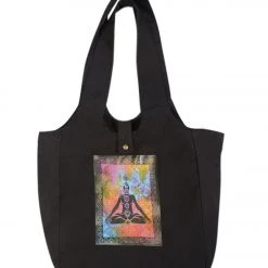ACCESSORIES Yak & Yeti Chakras Tote Bag Black