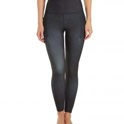 Everyday Yoga Uphold Tribe High Waisted 7/8 Leggings With Pockets 25" Black Tribal