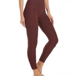 Everyday Yoga Uphold Cheetah High Waisted 7/8 Leggings With Pockets 25" Burgundy Cheetah CLOTHING 11 Everyday Yoga Uphold Cheetah High Waisted 7/8 Leggings With Pockets 25