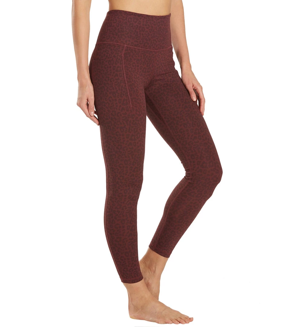 Everyday Yoga Uphold Cheetah High Waisted 7/8 Leggings With Pockets 25" Burgundy Cheetah CLOTHING 4 Everyday Yoga Uphold Cheetah High Waisted 7/8 Leggings With Pockets 25" Burgundy Cheetah CLOTHING