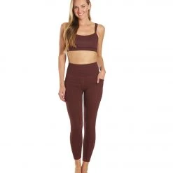 Everyday Yoga Uphold Cheetah High Waisted 7/8 Leggings With Pockets 25" Burgundy Cheetah CLOTHING 13 Everyday Yoga Uphold Cheetah High Waisted 7/8 Leggings With Pockets 25