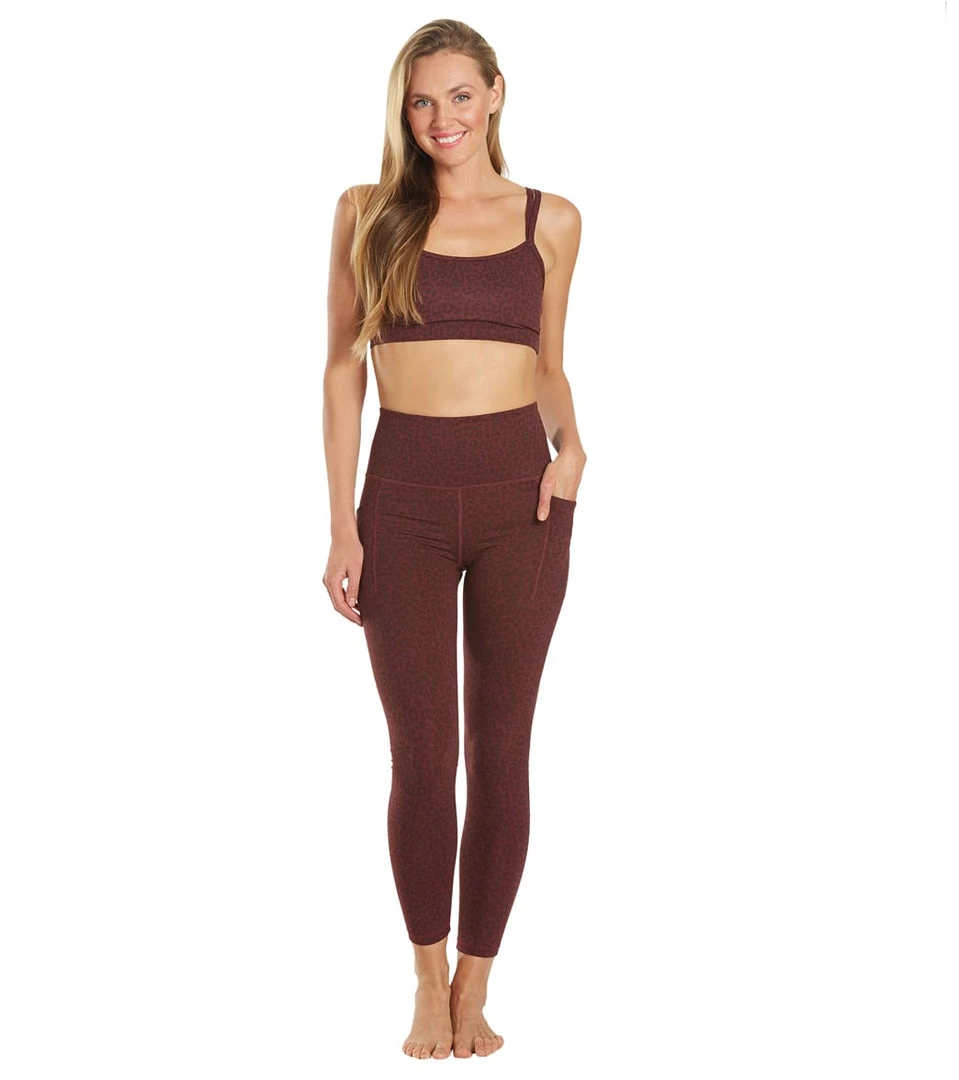 Everyday Yoga Uphold Cheetah High Waisted 7/8 Leggings With Pockets 25" Burgundy Cheetah CLOTHING 6 Everyday Yoga Uphold Cheetah High Waisted 7/8 Leggings With Pockets 25" Burgundy Cheetah CLOTHING