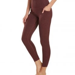Everyday Yoga Uphold Cheetah High Waisted 7/8 Leggings With Pockets 25" Burgundy Cheetah CLOTHING 14 Everyday Yoga Uphold Cheetah High Waisted 7/8 Leggings With Pockets 25