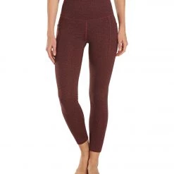 Everyday Yoga Uphold Cheetah High Waisted 7/8 Leggings With Pockets 25" Burgundy Cheetah CLOTHING 17 Everyday Yoga Uphold Cheetah High Waisted 7/8 Leggings With Pockets 25