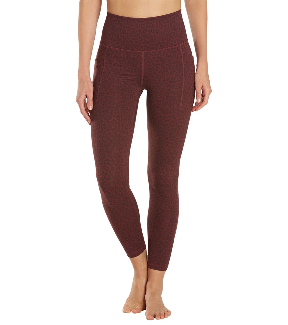 Everyday Yoga Uphold Cheetah High Waisted 7/8 Leggings With Pockets 25" Burgundy Cheetah CLOTHING 10 Everyday Yoga Uphold Cheetah High Waisted 7/8 Leggings With Pockets 25" Burgundy Cheetah CLOTHING