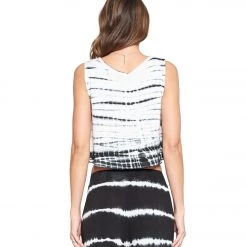 CLOTHING Yak & Yeti Crop Top Tie Dye Sleeveless Black 9 CLOTHING Yak & Yeti Crop Top Tie Dye Sleeveless Black