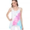 Yak & Yeti Top Tie Dye Double Pointed Hem Pink
