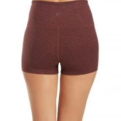 CLOTHING Everyday Yoga Uphold Cheetah High Waisted Hot Yoga Shorts 1" Burgundy Cheetah 12 CLOTHING Everyday Yoga Uphold Cheetah High Waisted Hot Yoga Shorts 1