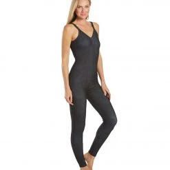 Everyday Yoga Radiant Tribe Strappy Back Long Leotard 28" Black Tribal CLOTHING