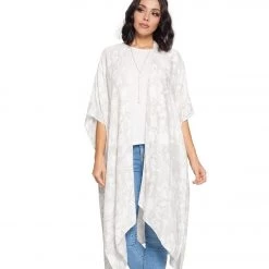 Yak & Yeti Kimono Wrap Floral Design Ivory