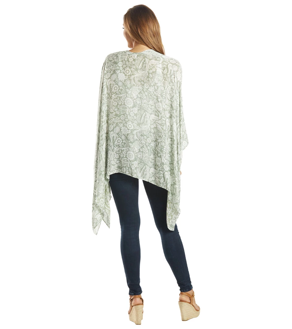 CLOTHING Yak & Yeti Kimono Wrap Floral Design Gray 5 CLOTHING Yak & Yeti Kimono Wrap Floral Design Gray